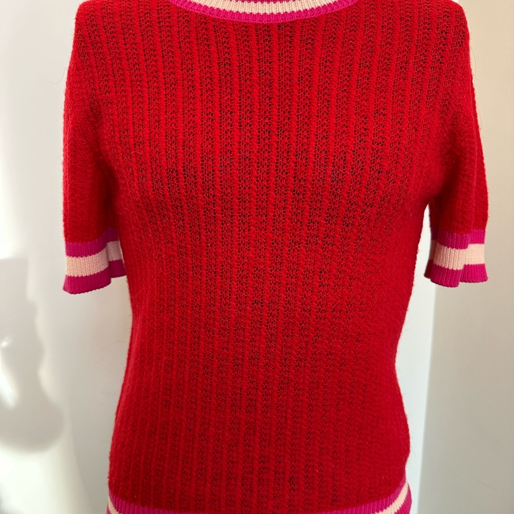Pinko Red and Pink Short Sleeve Top